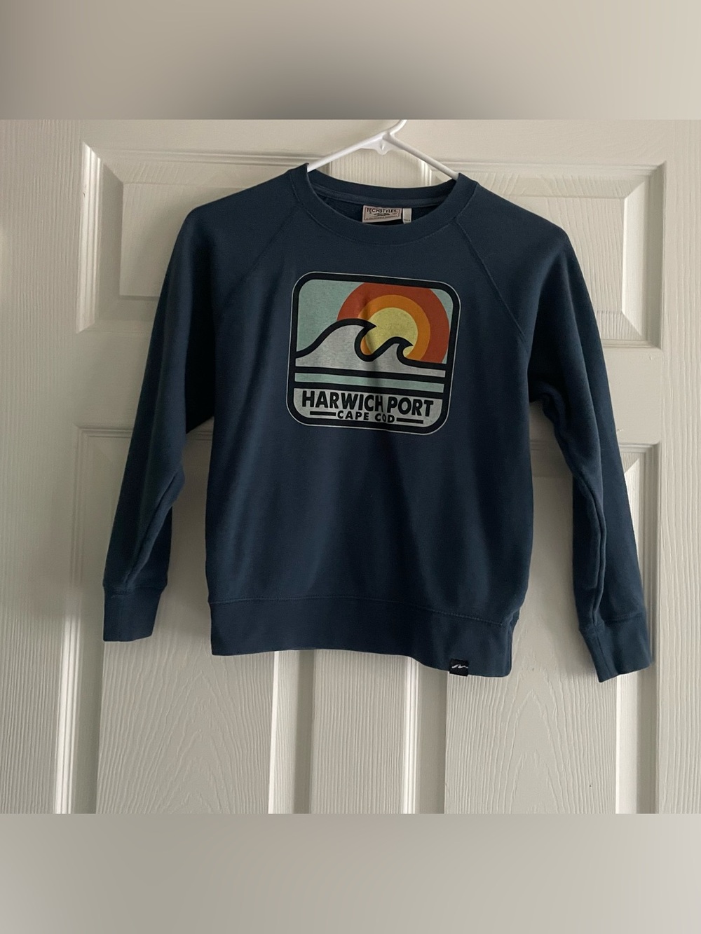 Champion Kids Navy Sweatshirt with Sunset Wave Graphic